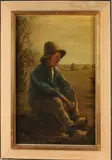 Ongesigneerd? Circa, Rustende boer, Olieverf op paneel