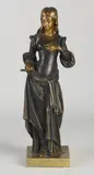 Dame by 19e Eeuws bronzen beeld, dame op verguld basement, offered Jul 2021