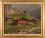 Ernst Albert Fischer-Cörlin, Zwitserse blokhutten, Olieverf op linnen