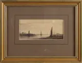 Ben Viegers, Riviergezicht, Aquarel op papier