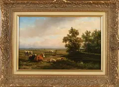 Hollands landschap by Hendrik Savrij, Olieverf op paneel, offered Apr 2021