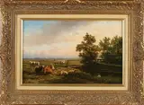 Hendrik Savrij, Hollands landschap, Olieverf op paneel