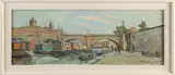 Brug bij Notre Dame by Onduid. gesig., Olieverf op paneel, offered Apr 2021