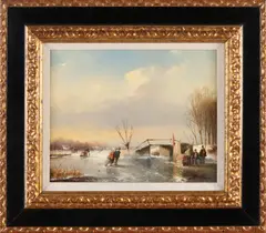 Fred Arends, Wintergezicht, Olieverf op paneel
