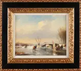 Fred Arends, Wintergezicht, Olieverf op paneel