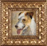 Anke Classen '98, Portret Fox terrier, Olieverf op linnen