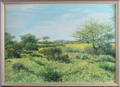 Brügte?, Landschap in bloei, Olieverf op linnen