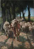 Bremen Ludwig Klerkmann, Boerin met vee op zandpad