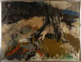 Fedde de Jong, Abstracte compositie, Olieverf op linnen