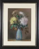 Cyriacus Bleys, Vaas met bloemen, Pastel op papier