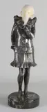1930 by Groot antiek bronzen plated figuur op marmeren basement, Groot antiek bronzen plated figuur op marmeren basement, offered Apr 2021