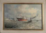 M. de Jongere, 1912-1978, Hotel Amerika, Olieverf op linnen
