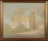 Fedor van Kregten, Twentse kerk, Olieverf op linnen