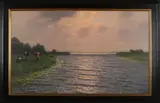 J.L. v.d. Meide, Riviergezicht, Olieverf op linnen
