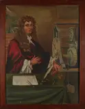 A. Scheringa, Portret geleerde, Olieverf op linnen