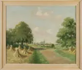Johan Prins, Gezicht op Hellendoorn, Olieverf op linnen