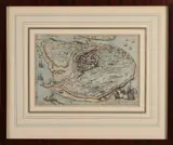 Antieke gravure, Den Briel met vele schepen, Antieke gravure