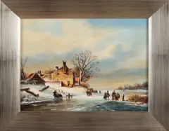 Veronica Avirvarei, Hollandse ijspret, Olieverf op paneel