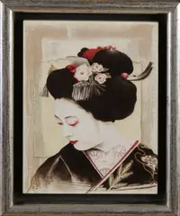 Tony Warrens, Geisha, Olieverf op paneel