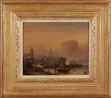 Petrus Gerardus Vertin, Gezicht op Rouen, Olieverf op paneel