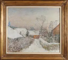 Winters dorpgezicht Blaricum by Hessel de Boer, Olieverf op linnen, offered Oct 2020
