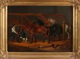 Albertus Verhoesen, Stal met drie militaire paarden