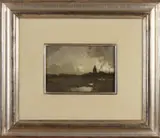 Ype Wenning, Panorama met dorp en koeien in de wei