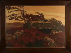 Karl Biese, Landschap met Hunebed, 1901, Lithografie op papier