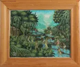Warja Sindu, Indonesisch landschap, Olieverf op linnen