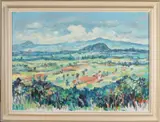 Hasan Djaafar, Indonesisch impressionistisch landschap, Olieverf op linnen