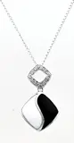Witgouden hanger, Ying/Yang en diamant