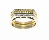 tricolour, met diamant by Gouden herenring, 750 & 000, met diamanten, offered Apr 2025
