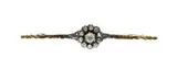 Broche met goud en zilver, oud diamant