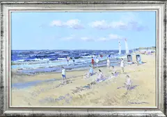 Pieter van Noort, Strandgezicht, Olieverf op paneel