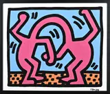 Nadruk Keith Haring, Twee verstrengelde figuren, 1989, Lithografie