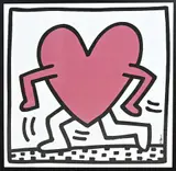 Keith Haring, Wandelend hart, Lithografie op papier