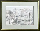 Monogram L.S., Mosseltrap/Hoofdsteeg Rotterdam, Aquarel op papier