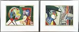 2x Herman Krikhaar, 2x Portret, Lithografie op papier