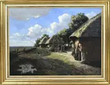 F.A. Reisch, Figuren bij boeren hoeves, Olieverf op linnen