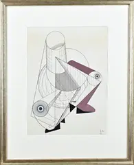 Jaap Hillenius, Abstract, Gemengde techniek op papier