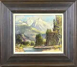 Alec J. Garner Usa, Twin Peaks near Meadow Lake, Olieverf op schilderskarton