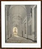 G.L. Oosteweeghes, Kerkinterieur, 1891, Aquarel op papier