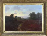 George Frederik Teijssen, Heidegezicht bij avond, Olieverf op linnen