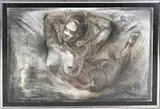 Pavel Cerneki, Zwevende vrouw, 1995, Gemengde techniek op papier