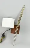 Ott Lights by Ott Lights wandlamp uit de 60-er jaren, Messing met glas en hout, offered Apr 2025