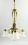 Antiek messing hanglamp, 1900