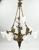 Antieke messing hanglamp met putti, 1900