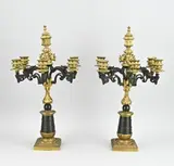 2x Charles Dix kandelaar, H 49 cm.