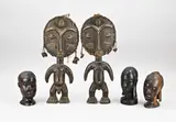 5x Afrikaans beeld, H 14 - 39 cm.