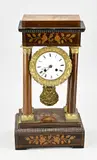 1860 by Antiek Franse Louis Philippe portaalklok met intarsia, offered Apr 2025